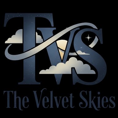 The Velvet Skies Logo for "The Velvet Skies" featuring stylised clouds and text.